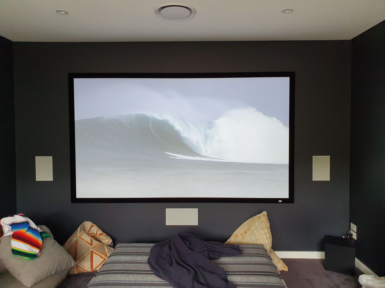 TV on a wall. 
