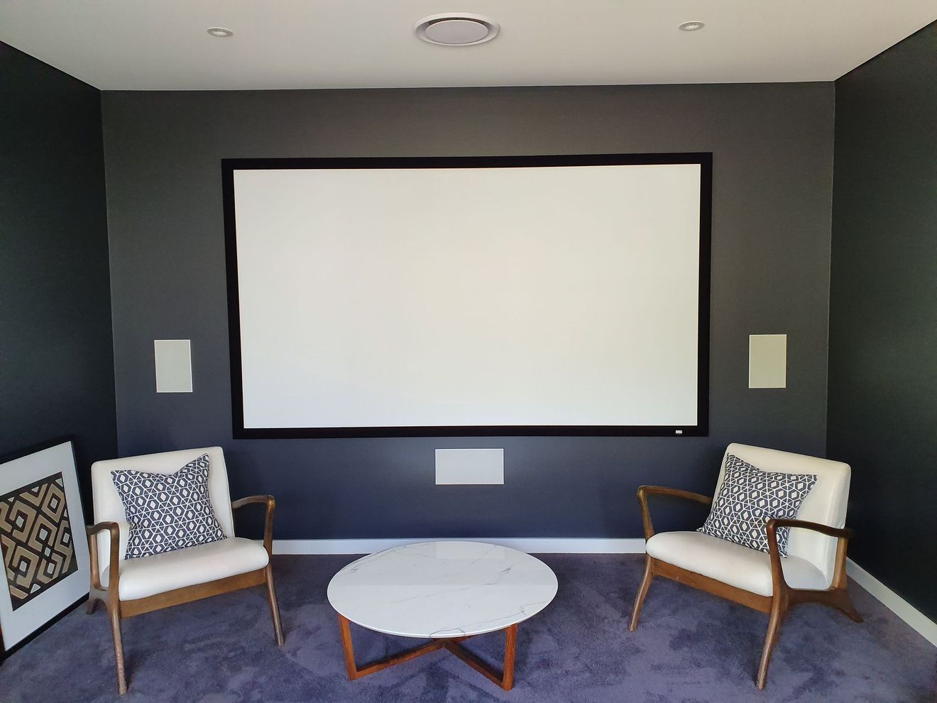 TV on a wall. 