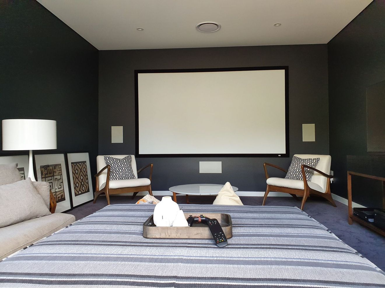 TV on a wall. 