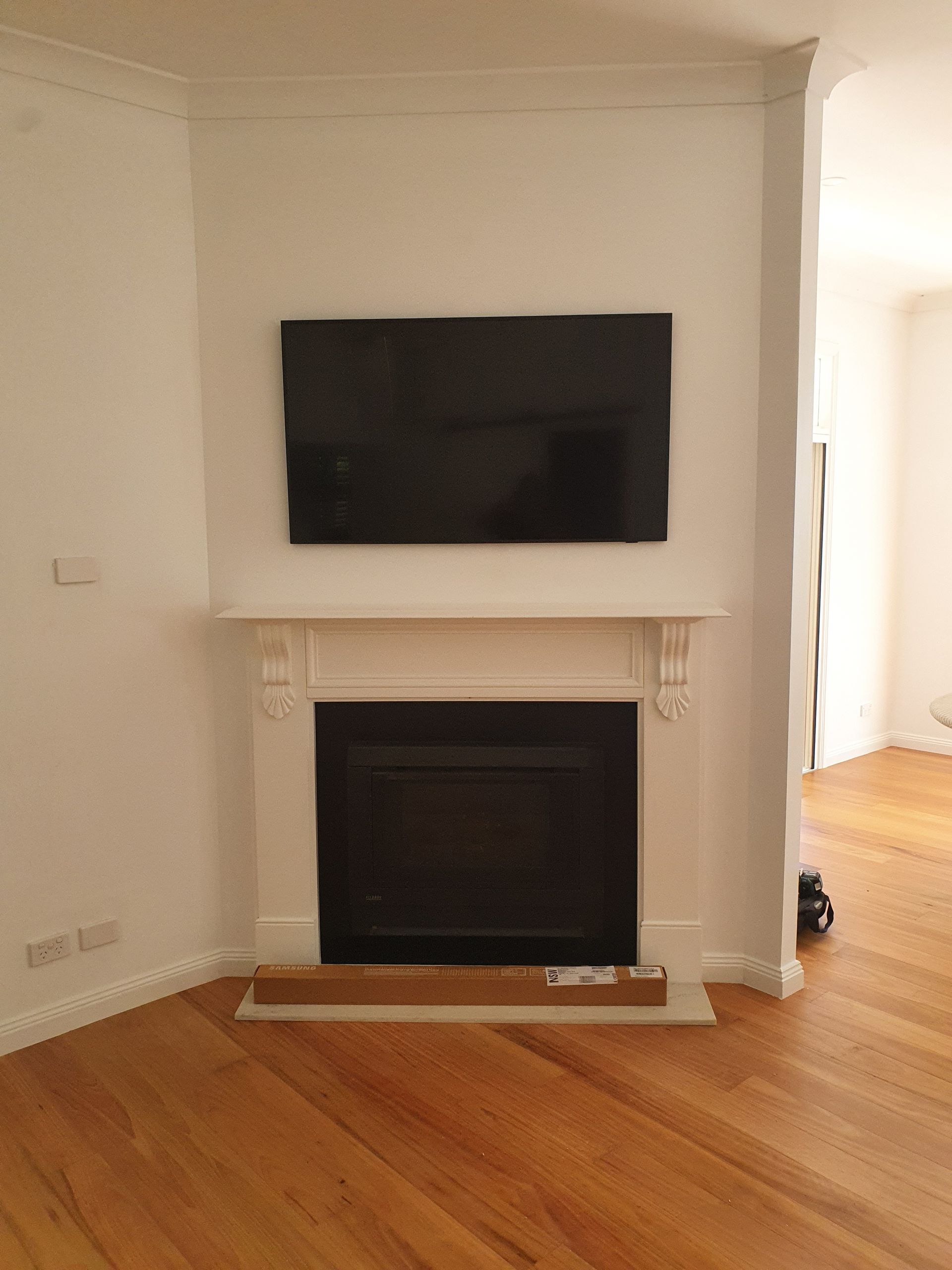 TV on a wall.