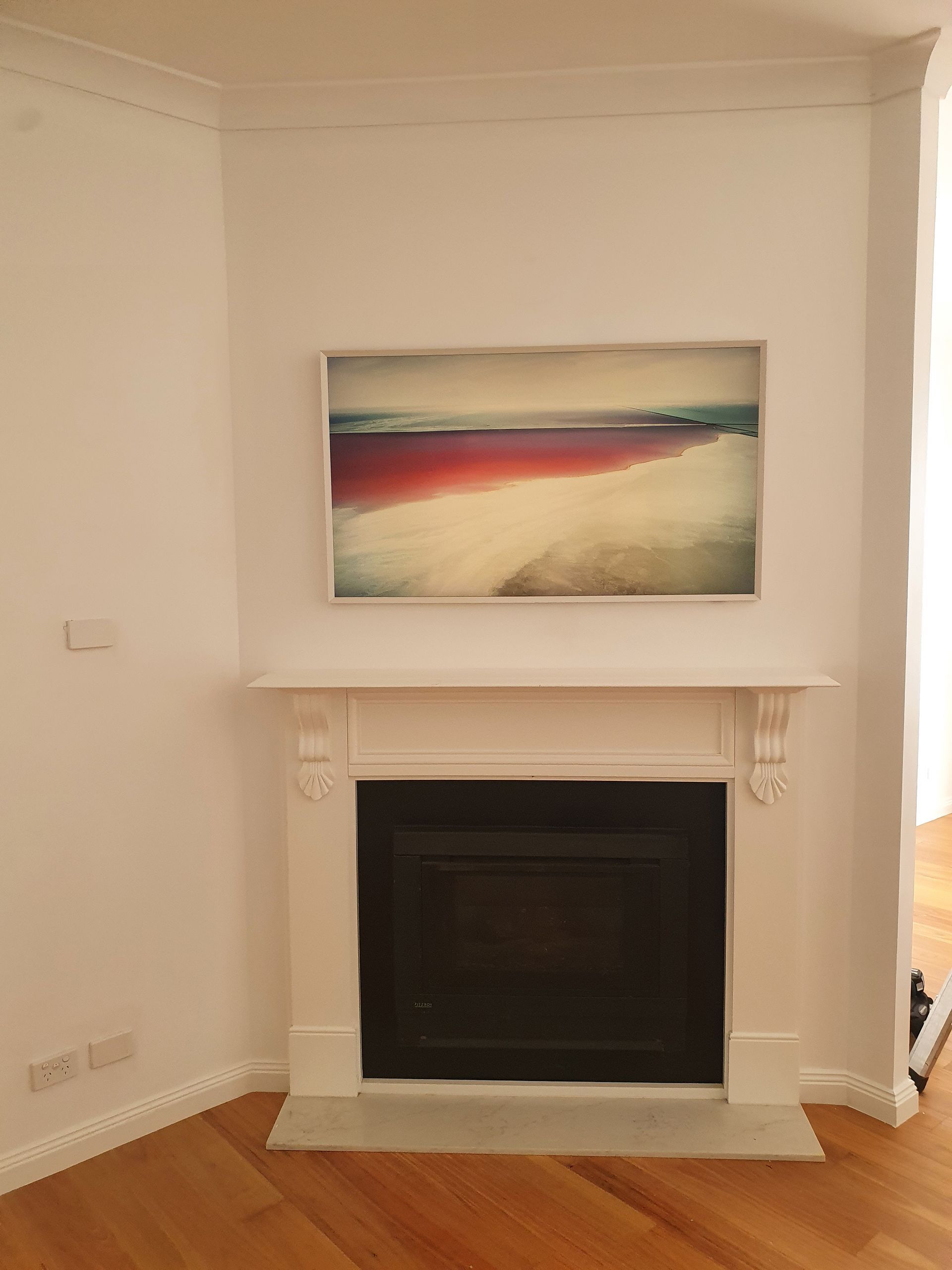 TV on a wall.