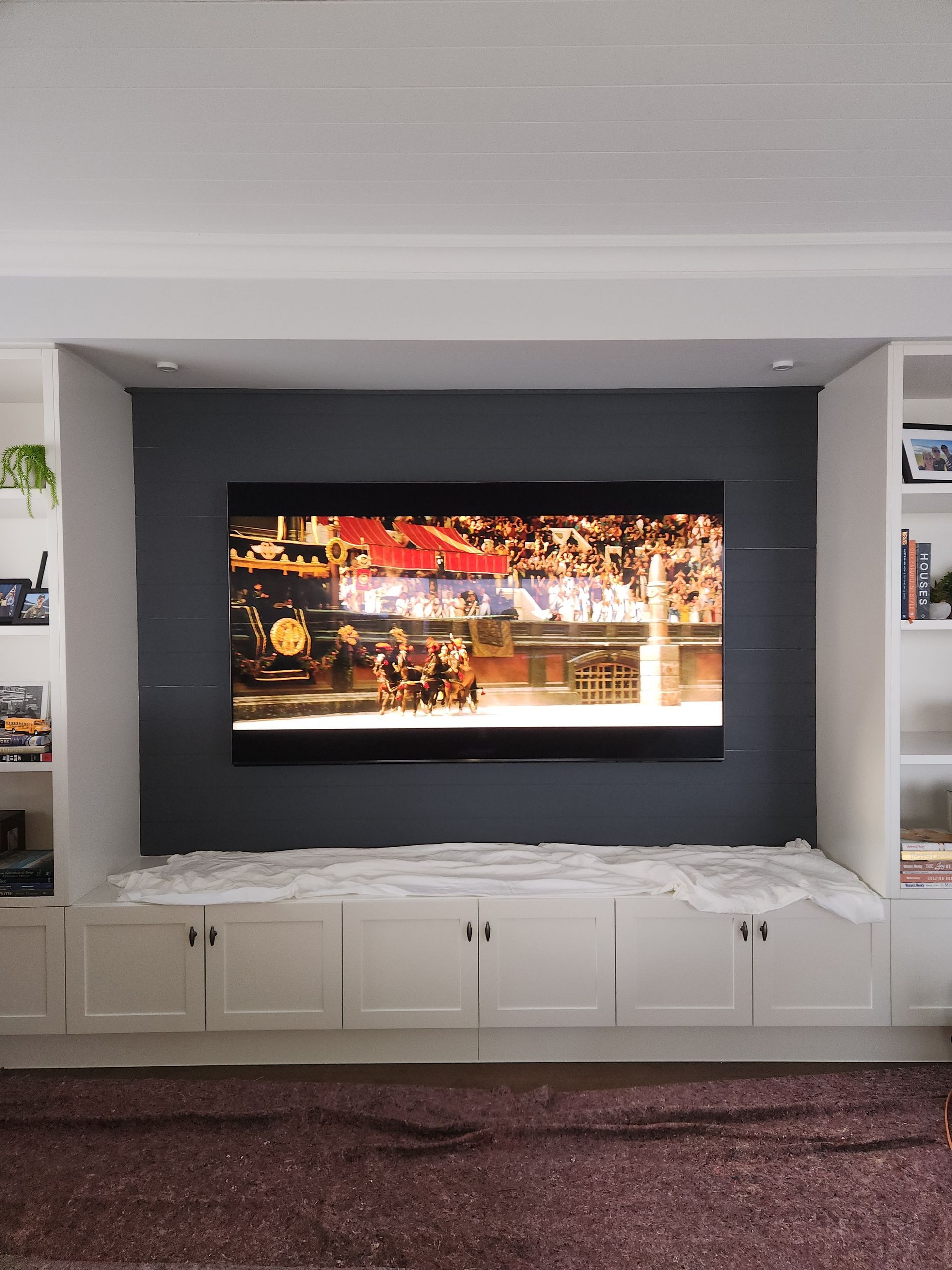 TV on a wall.