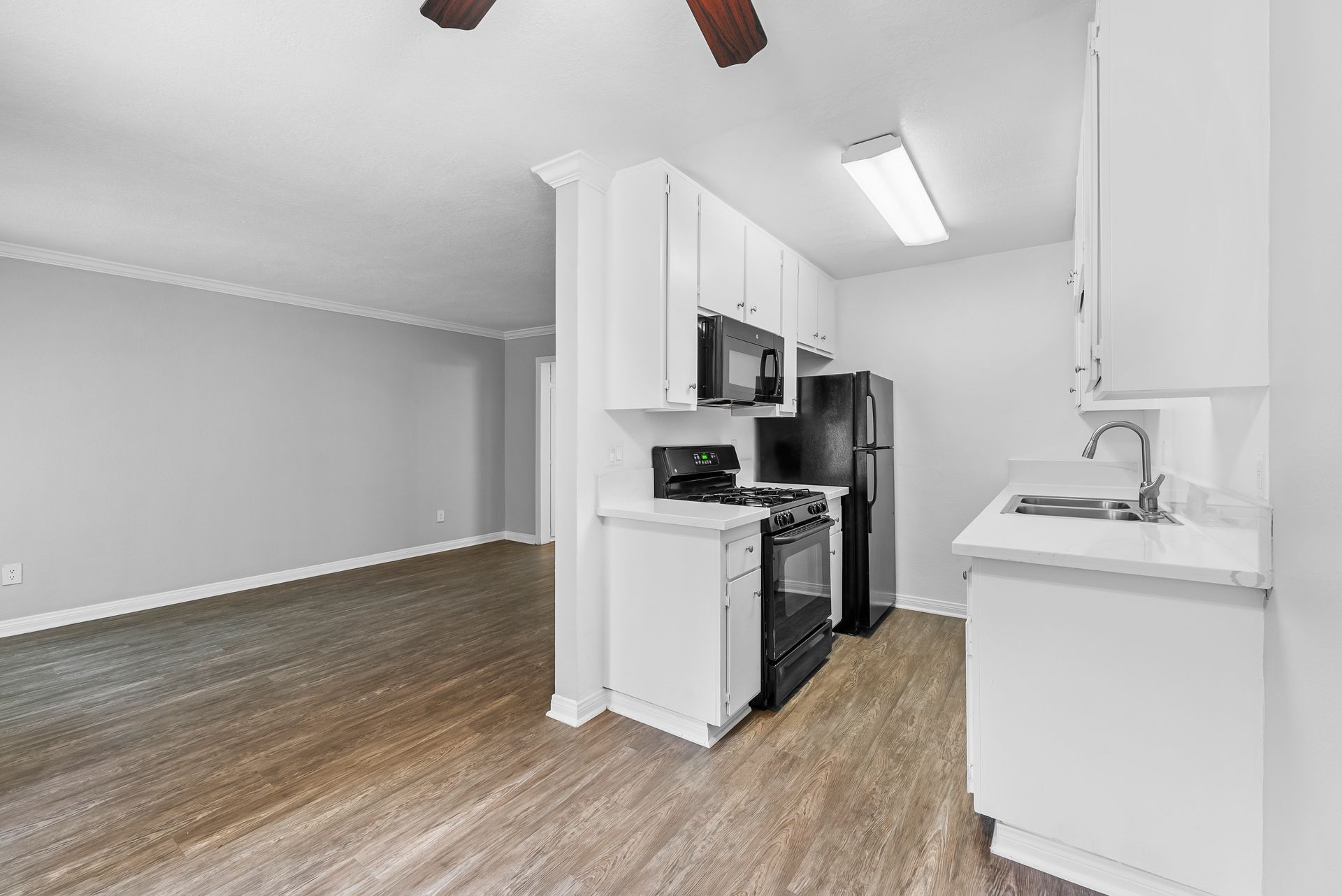 Apartment dining room and kitchen