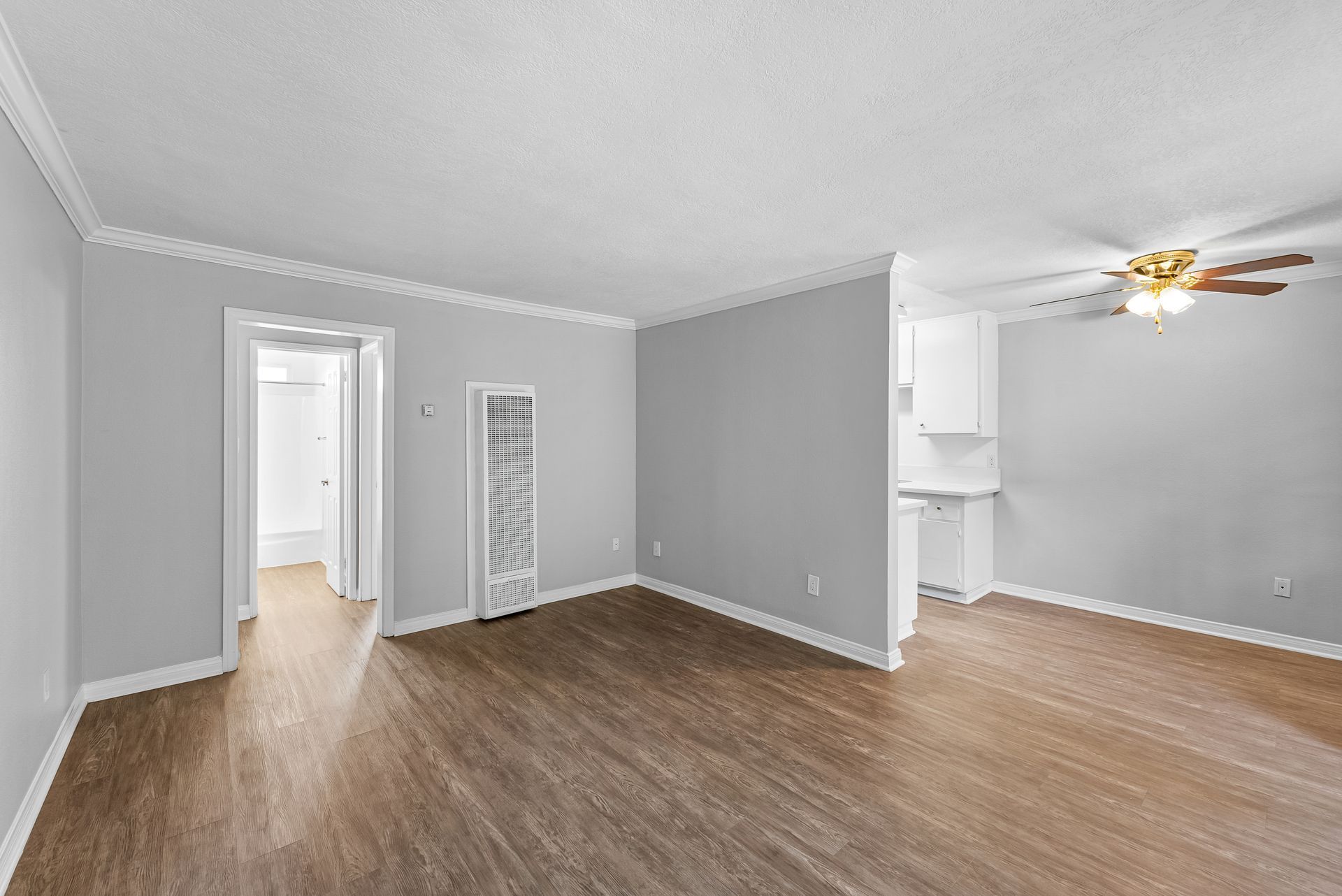 Apartment living room and heater