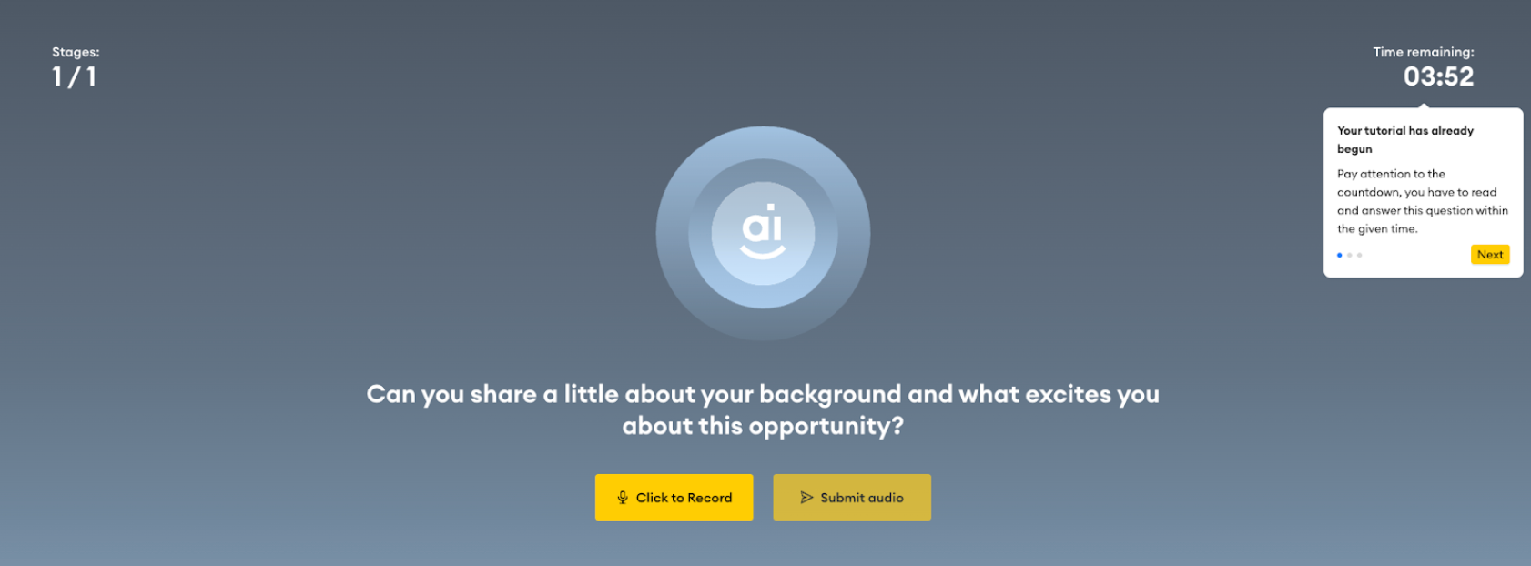 YellowBird AI Soft Skills Audio Interview
