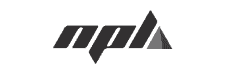 Stylized black NPL logo on a white background