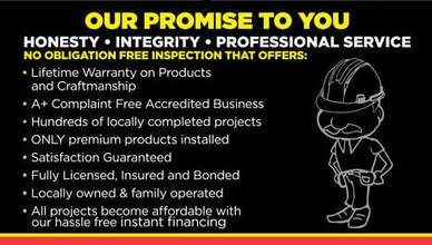 A cartoon of a man wearing a hard hat and a promise to you.