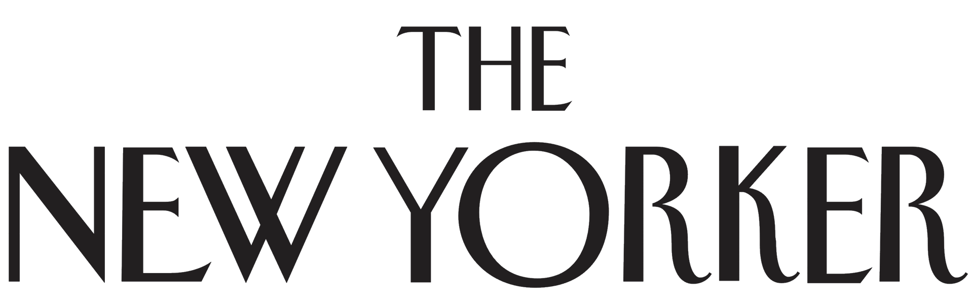 The New Yorker magazine logo in black serif text on a white background