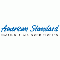 American Standard Heating & Air Conditioning logo in blue script font, with the company name above and the tagline below.