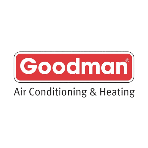 Goodman Air Conditioning & Heating logo: a red rectangular box with the white word 