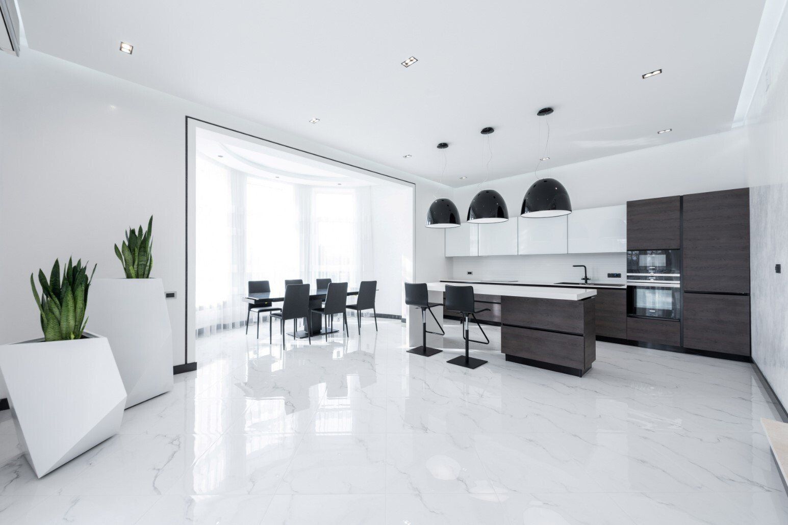 A newly installed shiny polished concrete flooring in Mandurah, WA.