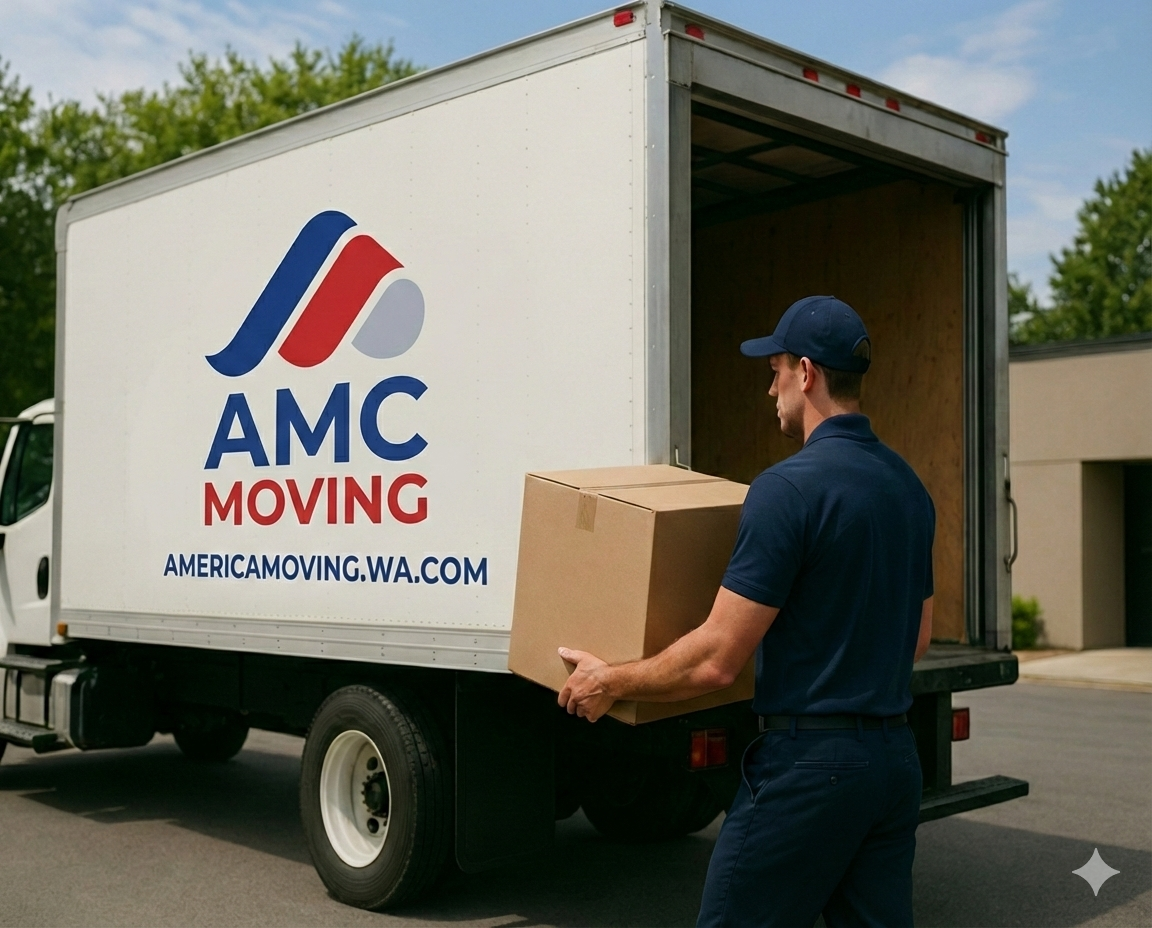 Movers loading a white