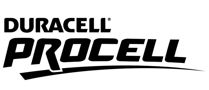 Logo Duracell Procell en noir sur fond blanc.