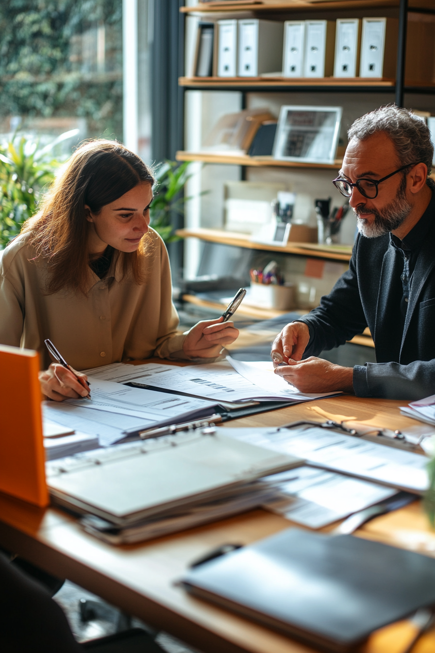 Professional consultant discussing compliance and operational strategies with a healthcare administrator.