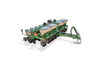 Green Agricultural Planter Machine With Multiple Rows and Folded Arms on a White Background — Casali's in Mareeba, QLD