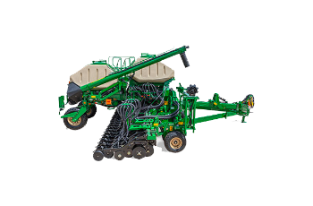 Green Agricultural Planter With Folded Booms and Multiple Seed Hoppers on a White Background — Casali's in Mareeba, QLD