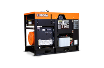 Kubota J108 Diesel Generator, Orange and Black Industrial Machine on a White Background — Casali's in Mareeba, QLD