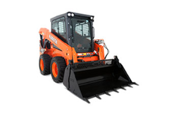 Orange Compact Skid-steer Loader With a Black Bucket on a White Background — Casali's in Mareeba, QLD