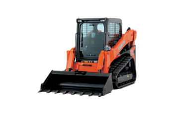 Orange Compact Track Loader With Bucket Attachment on a White Background — Casali's in Mareeba, QLD
