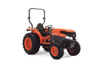 Orange Compact Tractor With Black Wheels and Canopy on a White Background — Casali's in Mareeba, QLD