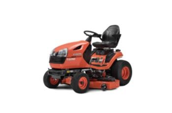 Orange Riding Lawn Mower With Black Seat and Steering Wheel on a White Background — Casali's in Mareeba, QLD