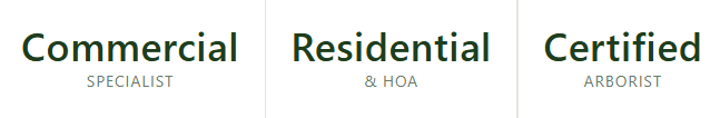 Commercial, Residential, and Certified labels in green and gray text.