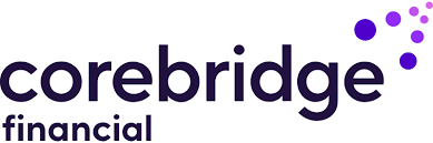 Corebridge Financial logo with a cluster of purple dots.