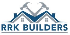 The logo for rrk builders shows a house with two hammers on the roof.