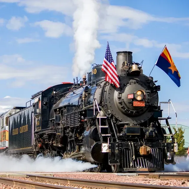 Historic train with number 10 on the front traveling near Sedona and Southwest Inn Sedona