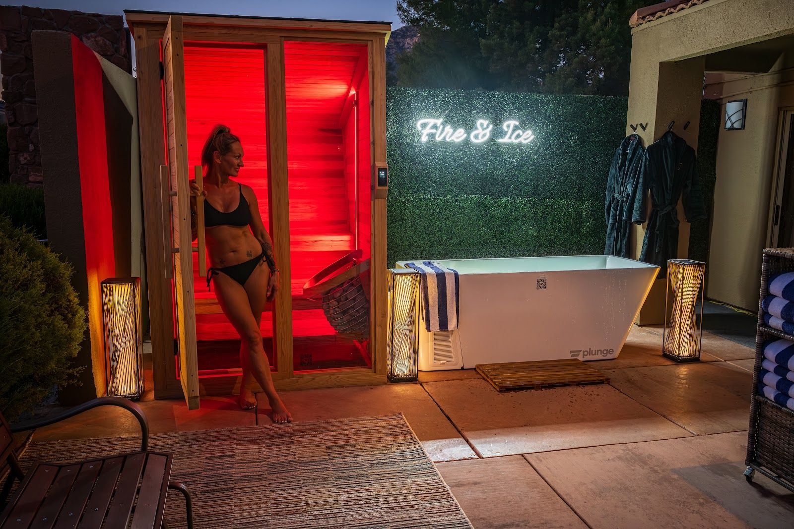 Fire and Ice sauna and cold plunge at Southwest Inn at Sedona