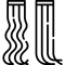 Two hair extensions: wavy and straight, both black outline.