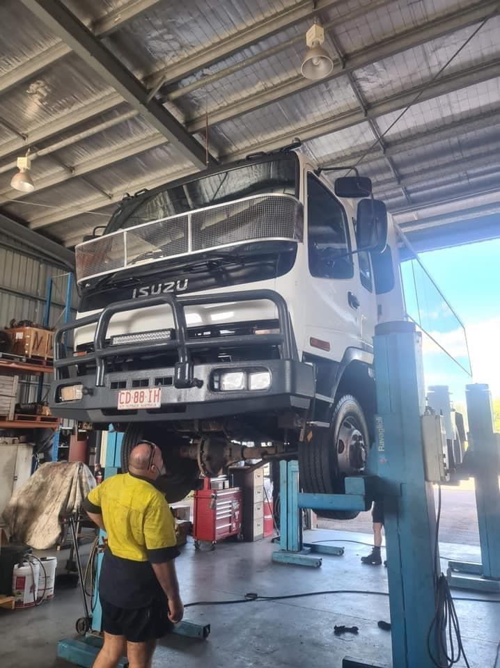 A Truck is Sitting on a Lift in a Garage — All things Diesel NT in Tivendale, NT 