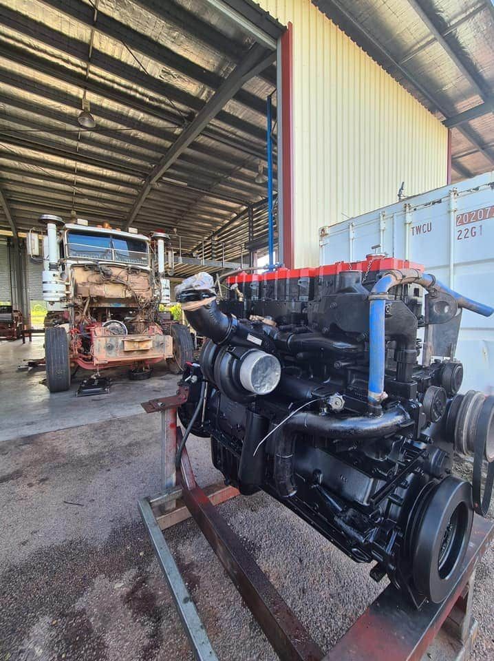 A Large Engine is Sitting in a Garage Next to a Truck — All things Diesel NT in Tivendale, NT 