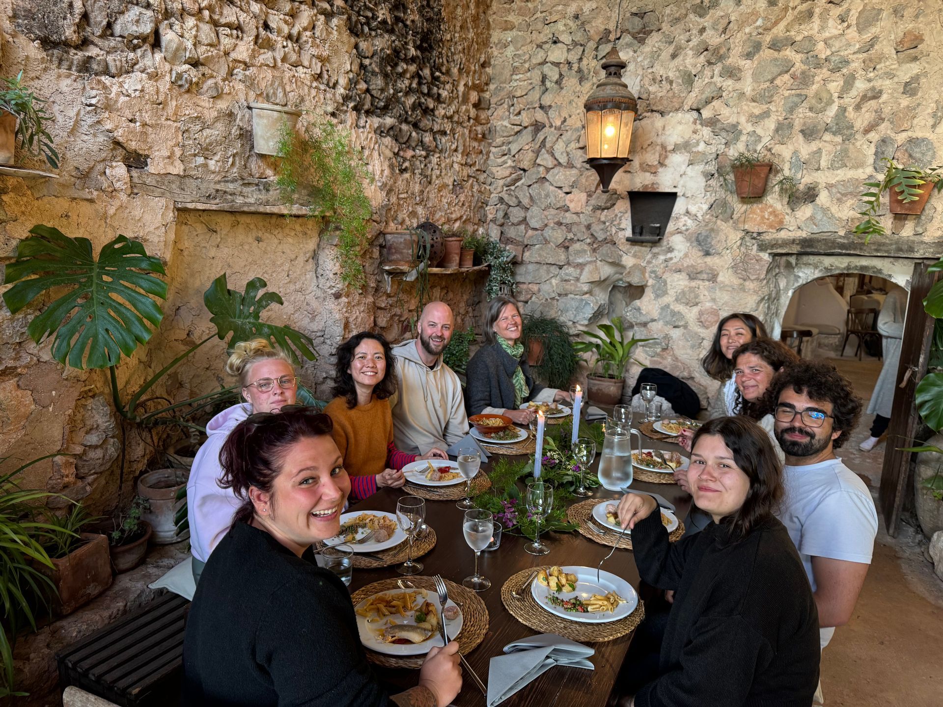 Mallorca group at dinner