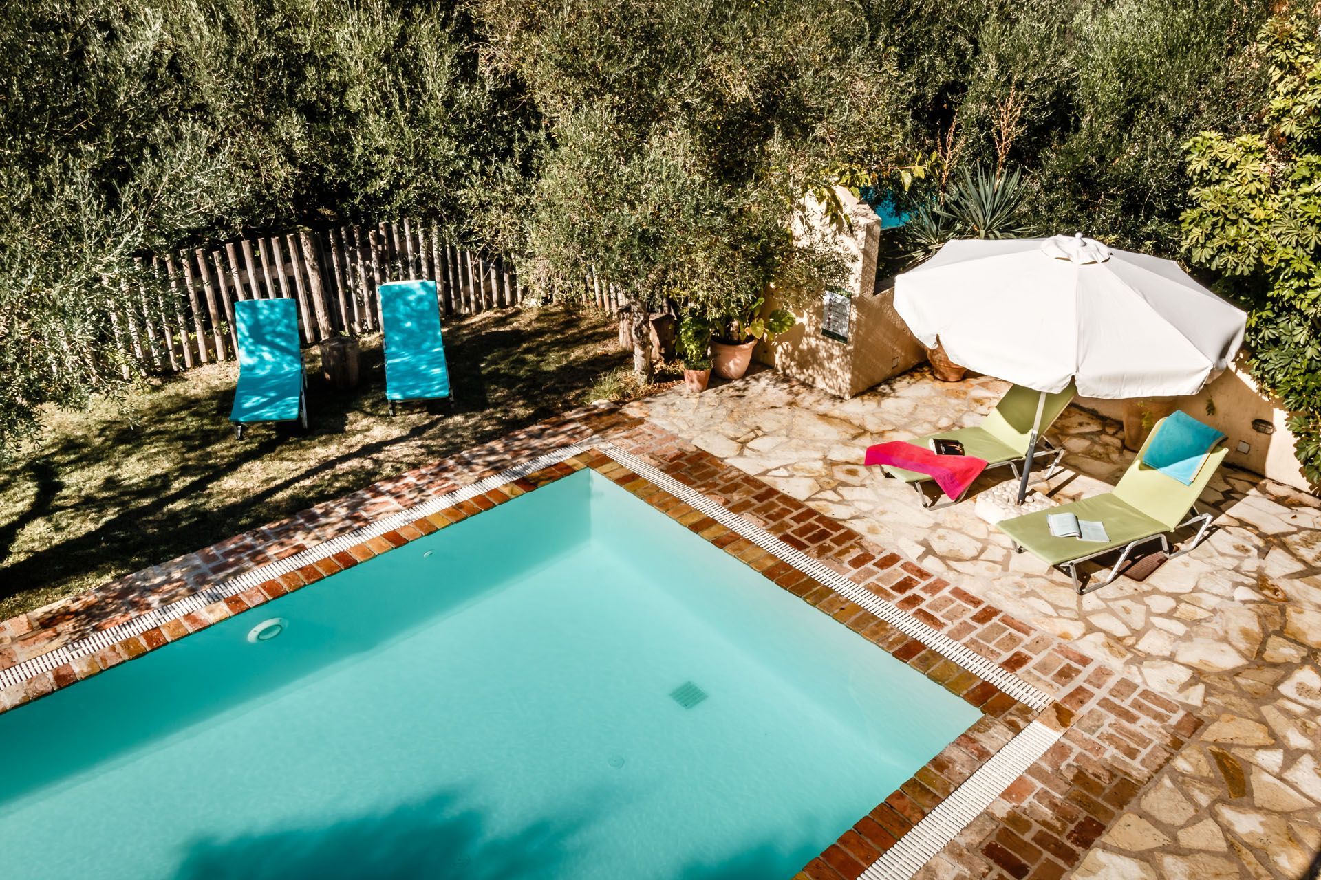 Corfu poolside umbrella
