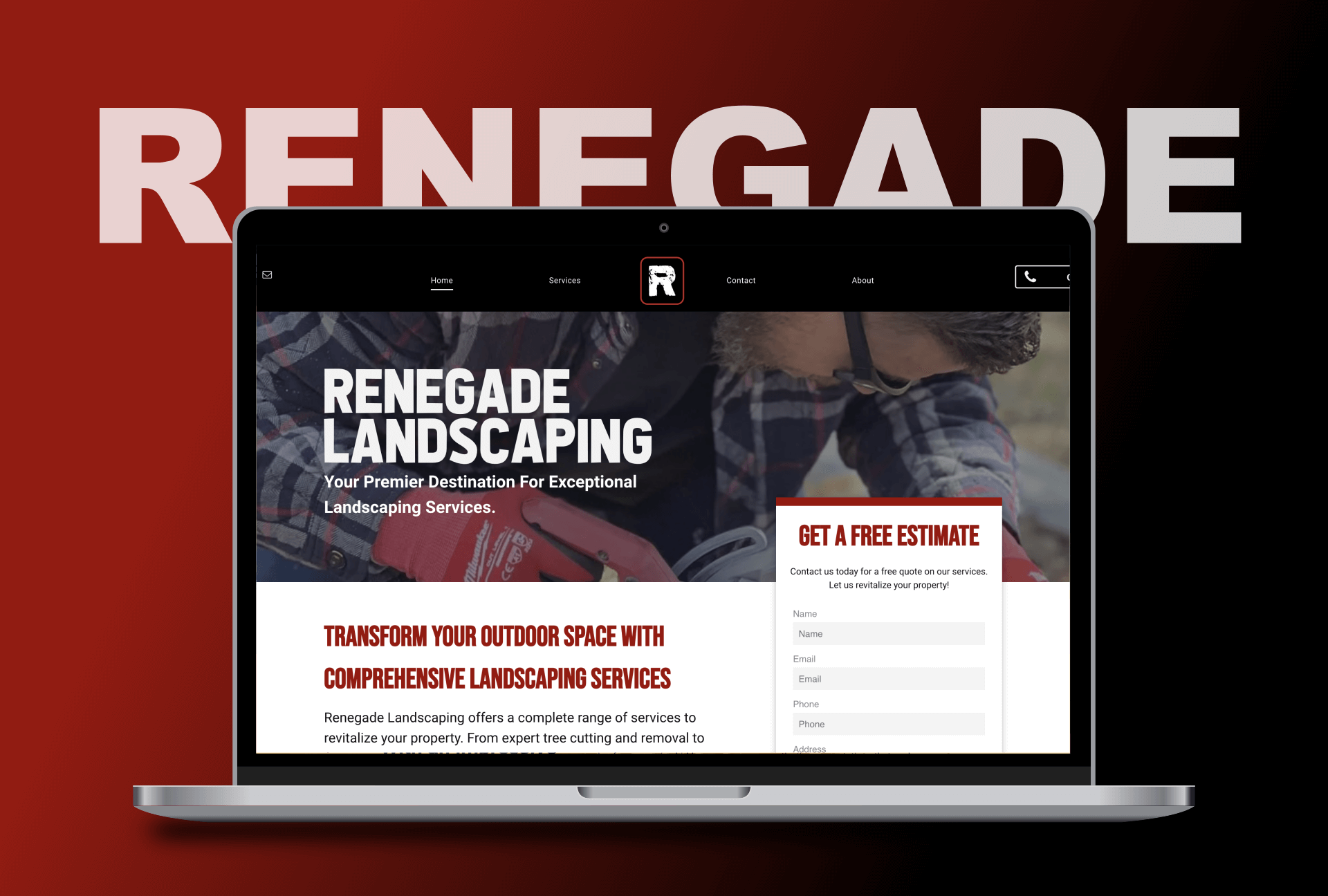 Renegade Landscaping website display