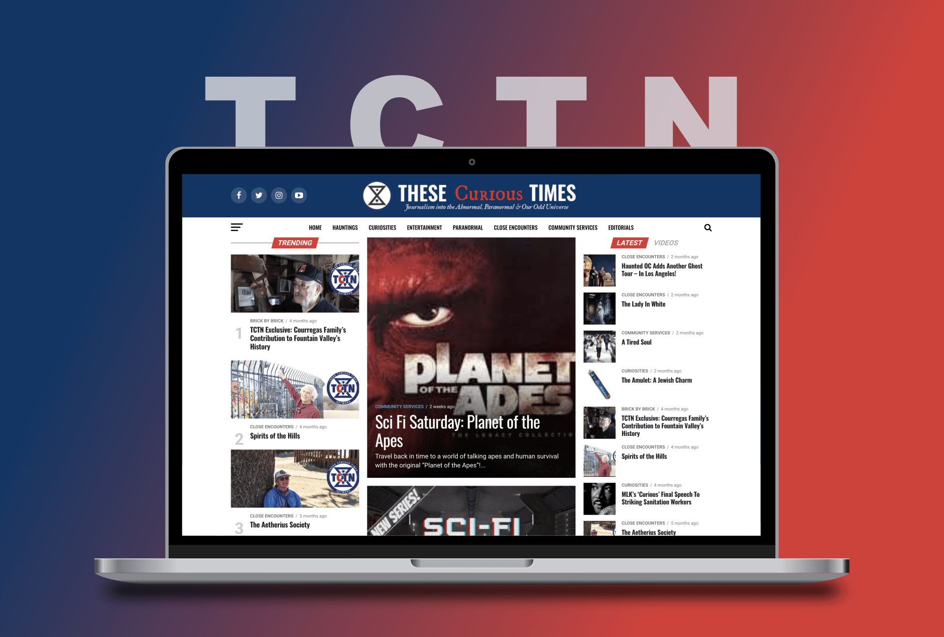 These Curious Times - Media Group Website Display
