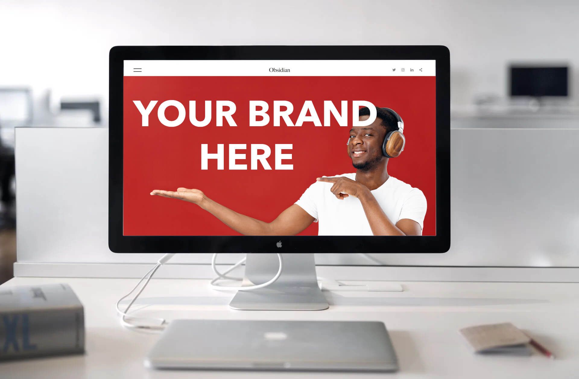 Branded website homepage displayed on desktop screen