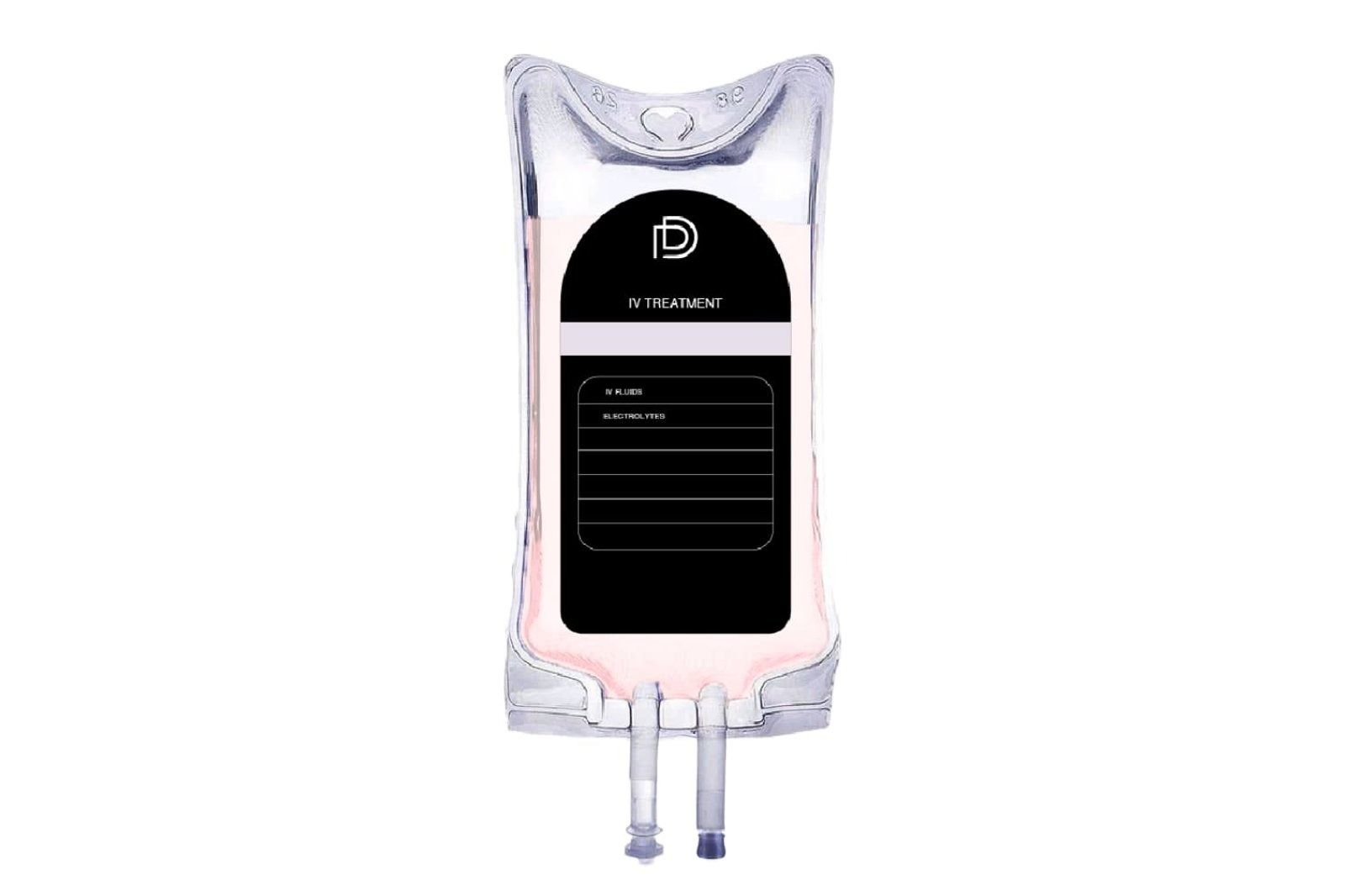 Clear handheld device with black front screen and transparent edges, centered on white background