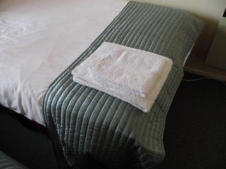 All towels, and beds made up for arrival.