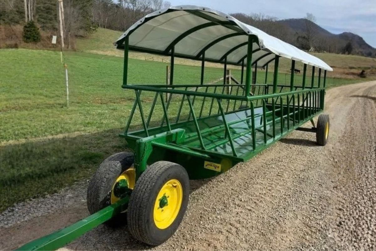 Stoltzfus Manufacturing feeder wagon with optional canopy for added weather protection.