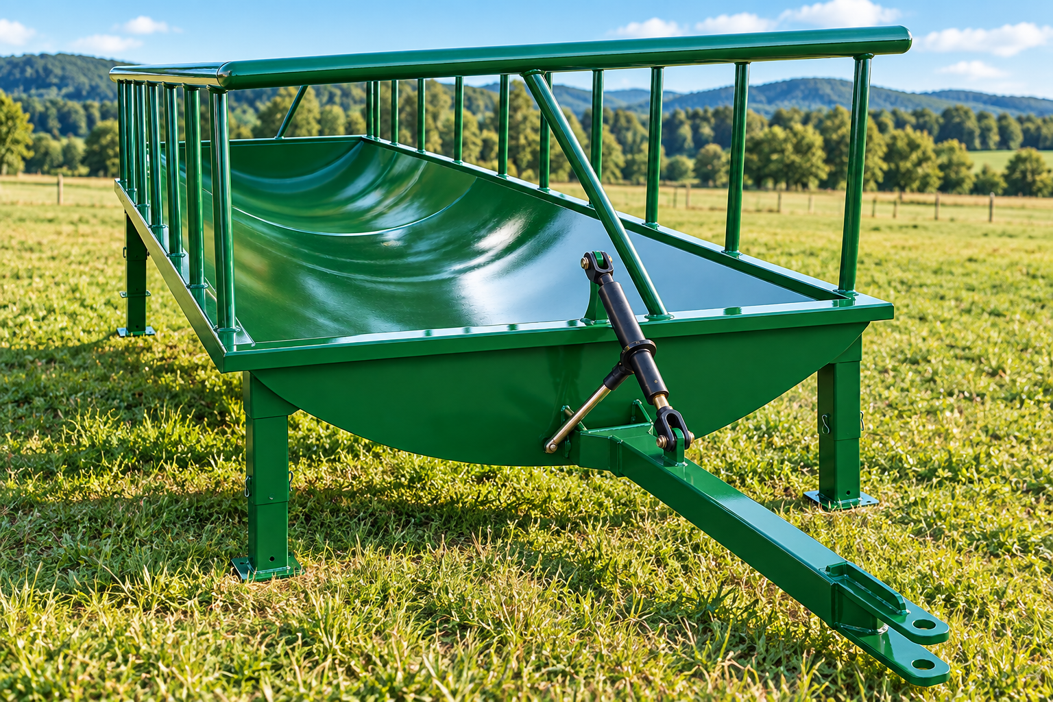 Heavy-duty cattle feeder wagon with pull-out tongue