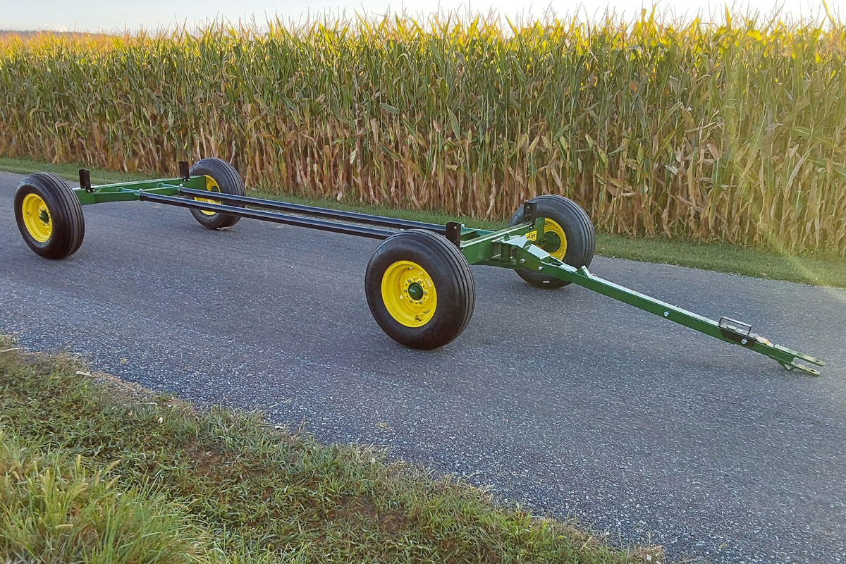 Single axle running gear option for Dutch Brothers bale wagon