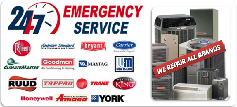 An advertisement for an emergency service that repairs all brands