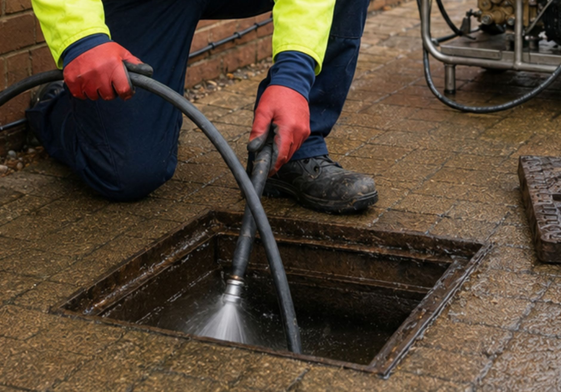 water jetting a drain