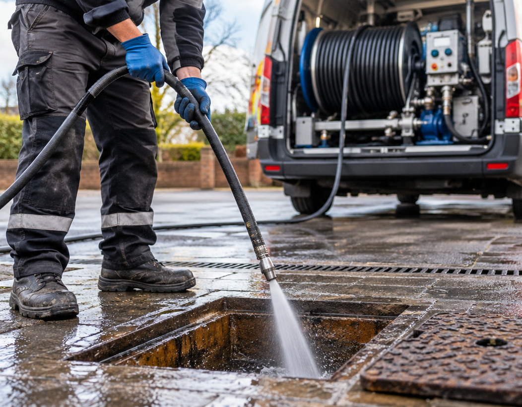 crew membr jetting a drain