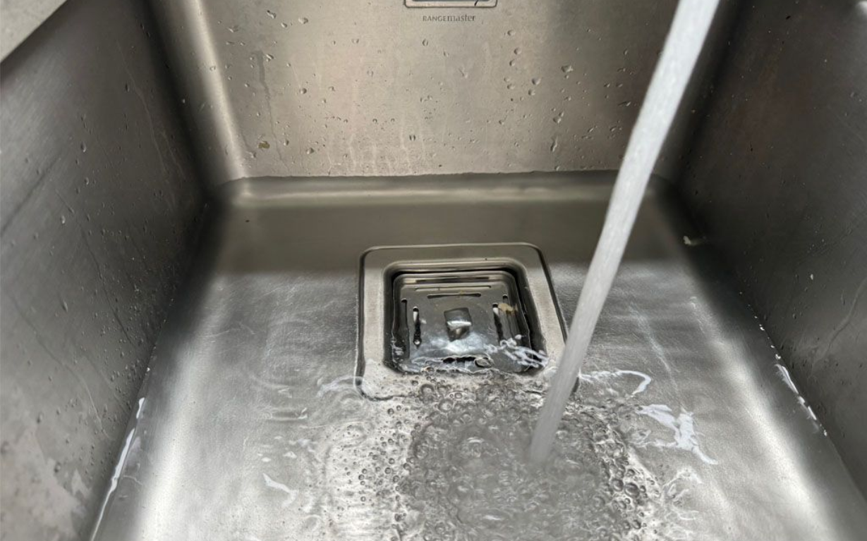 running water in sink