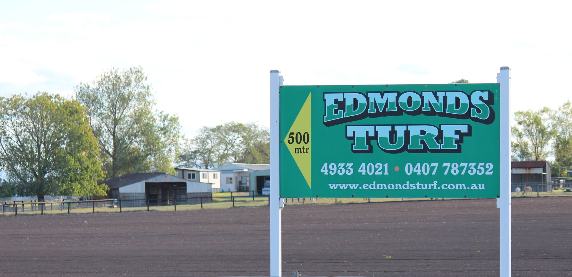 Edmonds School sign by a roadside with trees and a building in the background