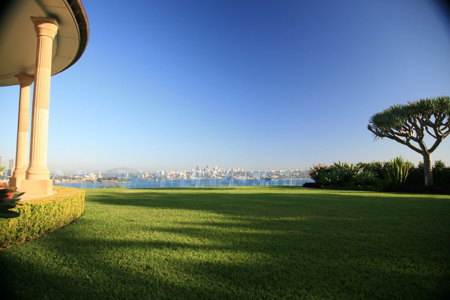 Sunlit Lawn Overlooking a City — Edmonds Turf in Louth Park, NSW