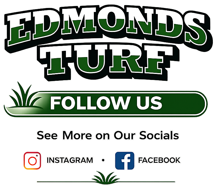 Edmonds Turf logo with “Follow us” — Edmonds Turf in Louth Park, NSW